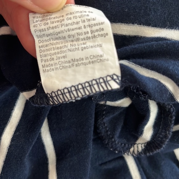 FEAGER Casual Striped Criss Cross Short Sleeve T Shirt Dress, Blue/White, Sz S - Picture 10 of 10